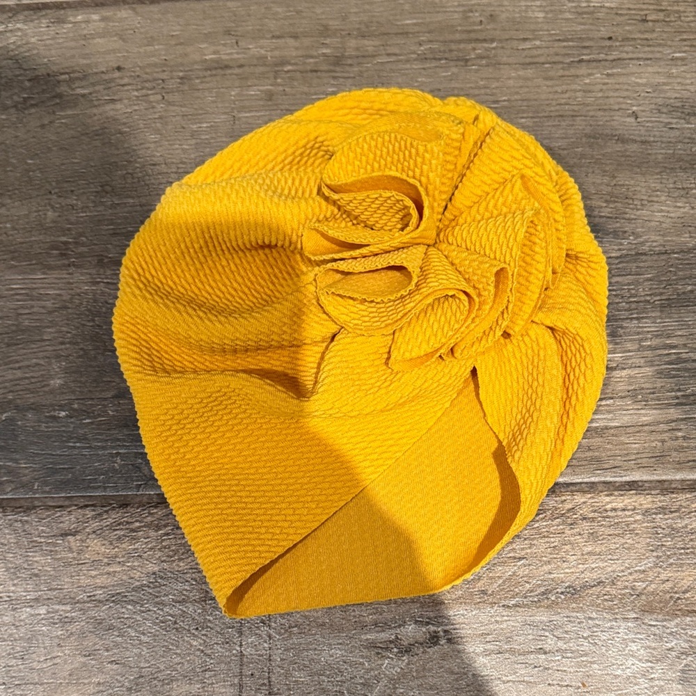 Vibrant Yellow Turban Baby Hat